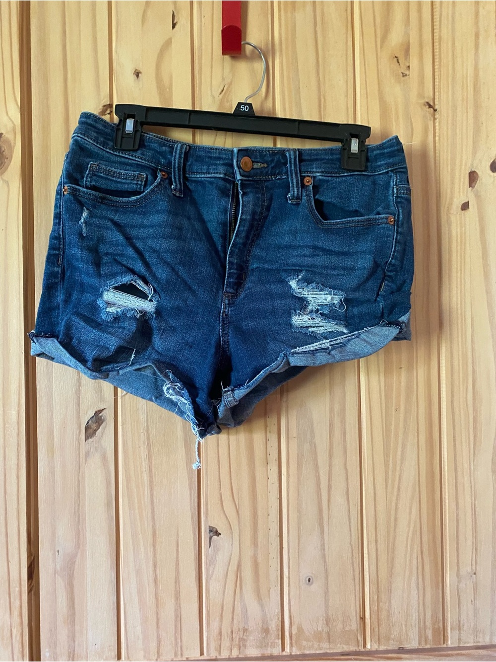 Universal Thread Dark Blue Distressed Denim Cutoff Shorts